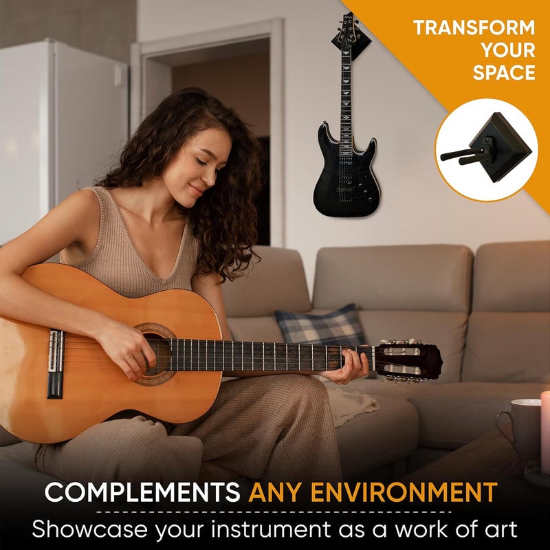 GuitUp Easy Hanger Guitar Wall Mounted Instrument Hanger, No Tools and No Anchor Bolts Needed, Strong, Sturdy, Drywall-Friendly, Apartment-Friendly, Installs in Seconds (Made in The USA) - Image 3